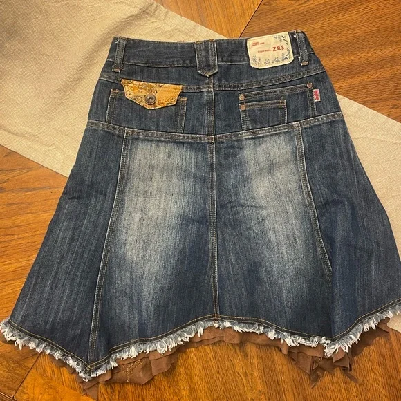 ZRS JEANS Y2K DENIM, PATCHED AND LAYERED SKIRT M - Picture 7 of 7